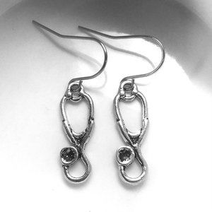 Miniature Stethoscope Medical School Nurse Doctor Graduation Gift Charm Earrings